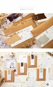 Détail du set de papier scrapbooking vintage avec texture usée et typographie rétro