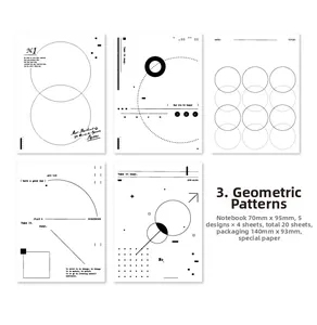 Bloc-notes géométriques minimalistes avec détails dorés et citations inspirantes