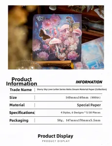 Macro detail of vintage starry sky specialty paper measuring 140x140mm for DIY scrapbooking