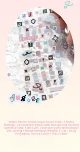 Close-up of decorative alphabet washi tape with die-cut patterns for scrapbooking