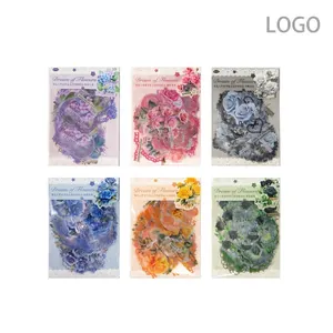 Lot de 30 autocollants vintage PET en 6 thèmes floraux pour scrapbooking créatif
