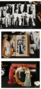 Gothic style PET stickers featuring vintage female figures for scrapbooking DIY decoration