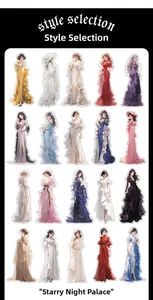 Detail view of 20 vintage royal dress stickers showing elegant ladies in various styles