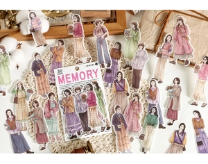 Detail of 30pcs MEMORY series vintage female character stickers for scrapbooking