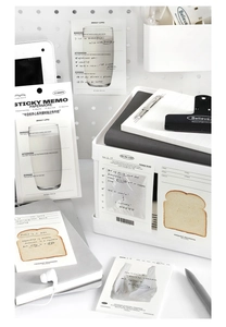Detailansicht der PAPERMORE Haftnotizen mit realistischen Lebensmittelformen und To-Do-Listen
