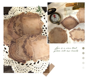 Macro detail of vintage baroque border paper labels for journaling scrapbooks