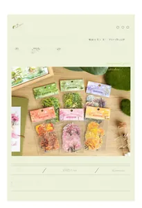 Macro shot of nature-themed PET stickers with various forest and tree patterns for scrapbooking