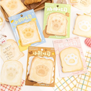 Cute Animal Toast Shaped Sticky Notes Nordic Style DIY Journal Decorative Paper Memo Pad For Students Office Stationery Supplies
