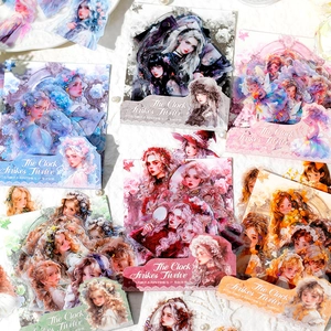Exquisite PET goddess theme stickers featuring vintage illustrations and gold foil details