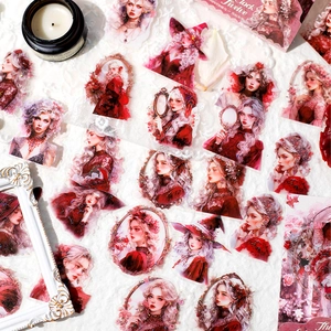 Vintage goddess themed PET stickers with Victorian portraits for DIY journaling decor