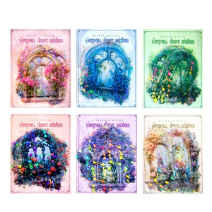 Gorgeous Flower Window vintage decorative stickers set in six vibrant gothic floral themes
