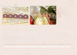 Macro detail of delicate floral lace paper borders for vintage DIY scrapbook decoration