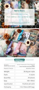 Detailed close-up of retro underwater theme scrapbook paper with vintage mermaid illustrations