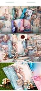 Detailed view of Retro Story dream undersea theme junk journal papers with 30 pages per pack
