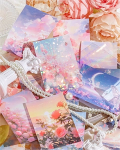 Λεπτομέρεια από χαρτί scrapbooking με θέμα λουλούδια και φινίρισμα γκλίτερ λέιζερ