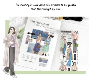 Détail d'autocollants de filles pour bullet journal avec des éléments élégants