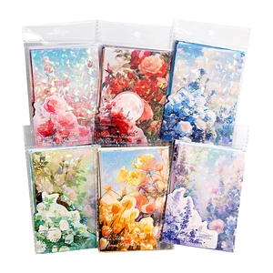 Σετ διακοσμητικά χαρτιά scrapbooking με θέμα λουλούδια και ολογραφικό εφέ λέιζερ