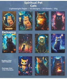 Detailansicht der Starlight Forest Katzensticker für DIY-Journals und Scrapbooking