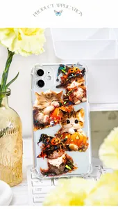 Holographic kitten stickers for Halloween with cute cats and pumpkins in vivid colors