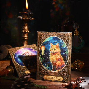 Bastelpapier der Starlight Forest Serie mit Fantasie-Katzen- und Einhorn-Illustrationen
