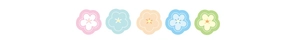 Detail view of colorful macaron five-petal flower stickers for scrapbooking DIY projects