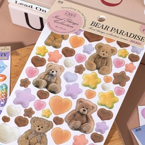 Teddy bear theme decorative stickers with 2 sheets for DIY scrapbooking and journal crafts