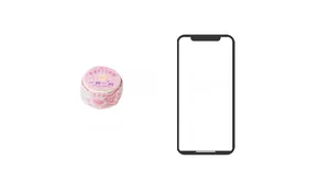 Size comparison showing 2.2cm height and 3.5cm diameter for the cartoon washi tape