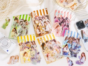 Detail of vintage character PET stickers with 30 pieces for journal decoration