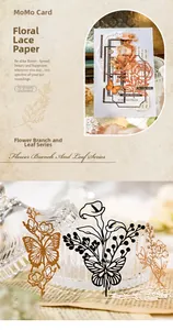 Detailansicht von Vintage-Spitzenpapier mit Blumen- und Blattmustern für DIY-Scrapbooking