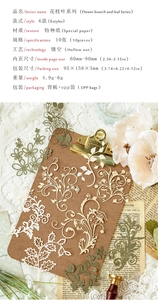 Detail von Vintage-Spitzenpapier mit floralen Mustern und feinen Blattausschnitten
