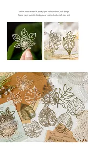 Makroaufnahme von lasergeschnittenem Spezialpapier mit Blattmotiven für Scrapbooking