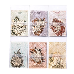 Vintage-Spitzenpapier-Set mit 6 Blumenmustern für DIY Scrapbooking und Journal-Dekoration
