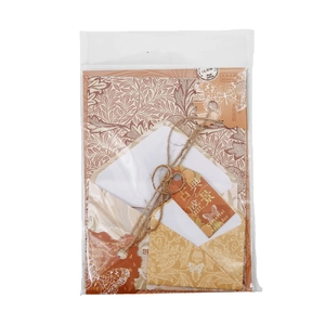 Briefpapier-Set im Morris-Stil mit floralem Papier und Umschlägen in Klarsichthülle