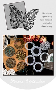 Dettaglio di adesivi in PET pizzo bianco e olografico per decorazioni fai-da-te scrapbooking