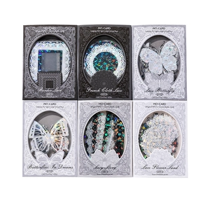 Pacchetto adesivi PET serie Lace Overture con motivi laser di farfalle e pizzi