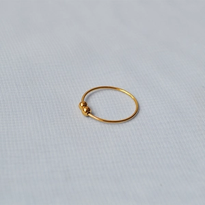 Minimalist Copper Gold Plated Double Ball Ring Exquisite Thin Band Geometric Finger Ring For Women Fashion Jewelry Gift