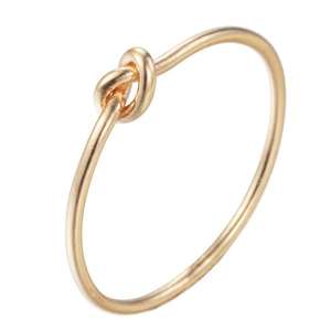 Minimalist Brass Gold Plated Sailor Knot Open Ring For Women Handmade Woven Love Knot Jewelry Fashion Finger Ring Gift