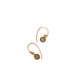 Boucles d'oreilles œil maléfique dorées avec zircone bleue et cristaux blancs