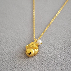 Baroque Irregular Melted Copper Pendant Necklace For Women Gold Plated Minimalist Freshwater Pearl Jewelry Accessory