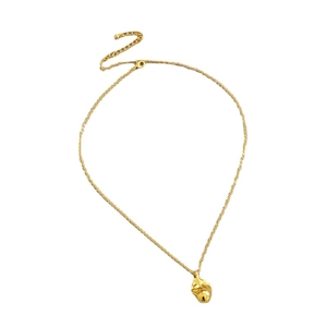 Baroque freshwater pearl pendant on a gold-plated brass necklace with adjustable chain