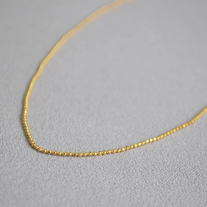 Minimalist Brass 18K Gold Plated Round Bead Chain Necklace For Women Elegant Delicate Tiny Ball Chain Choker Jewelry Gift