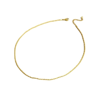 Collier chaîne torsadée dorée minimaliste avec fermoir à ressort rond classique