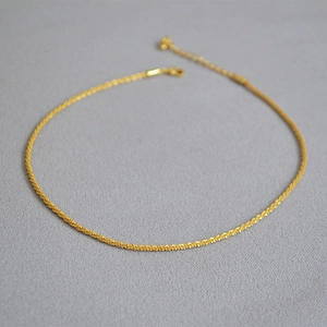 Minimalist Brass 18K Gold Plated Starry Rope Chain Necklace For Women Elegant Adjustable Short Choker Neck Chain Jewelry