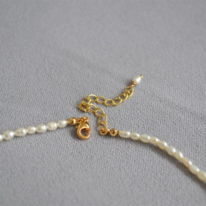 French coin pendant necklace with freshwater seed pearls and golden lobster clasp closure
