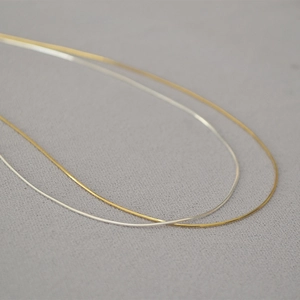 Collana a Catena in Rame a Otto Tagli Minimalista per Donna Gioielli Eleganti con Catena a Clavicola Placcata in Oro e Argento