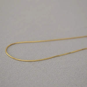 Vista macro di una catena a serpente minimalista dorata con trama dettagliata e lucentezza