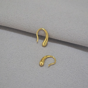 Minimalistische Kupfer Wassertropfen Ohrringe Für Damen Spiegel Poliert Zierlich Wasser Tropfen Ohrhaken Täglich Schmuck