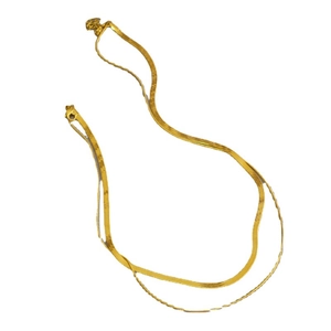 Elegant gold herringbone snake chain necklace with lobster clasp for layered styling