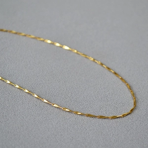 French Simple Copper Gold Plated Plain Chain Necklace For Women Shiny Delicate Layered Clavicle Chain Choker Fashion Jewelry