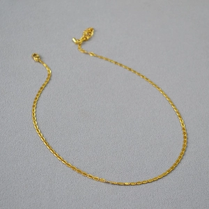 French Retro Lace Edge Brass 18K Gold Plated Minimalist Chain Stacking Necklace Bracelet For Women Party Fashion Jewelry